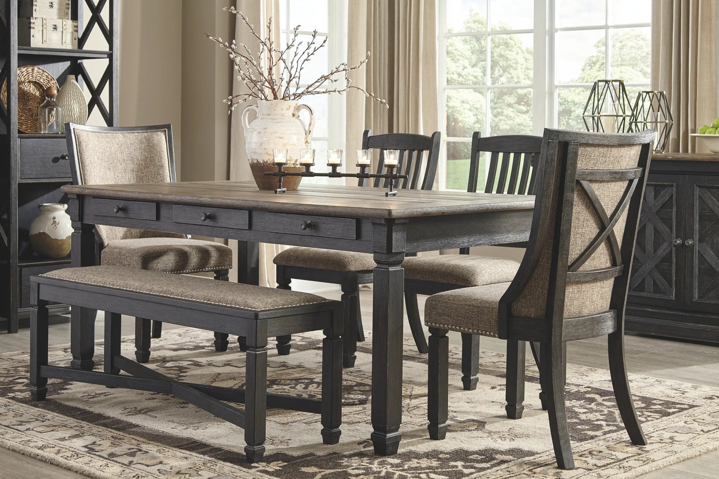 Tyler - Black / Gray - Rectangular Dining Room Table 4