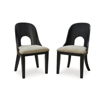 Rowanbeck - Gray / Black - Dining Upholstered Side Chair (Set of 2)