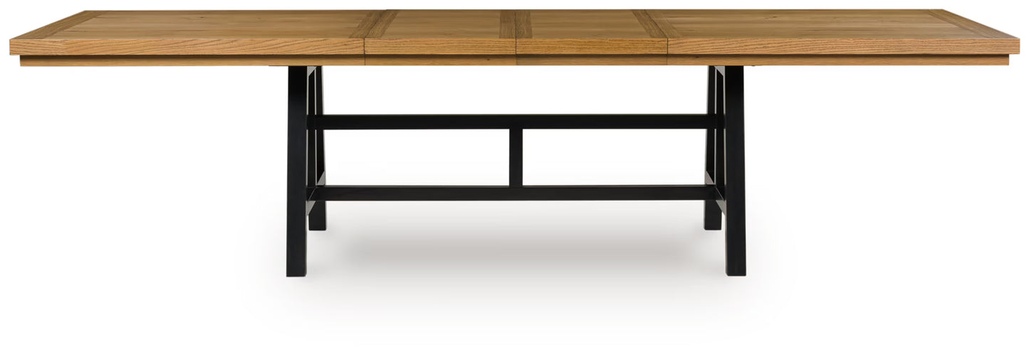 Galliden - Black / Brown - Rectangular Dining Room Extension Table