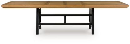 Galliden - Black / Brown - Rectangular Dining Room Extension Table