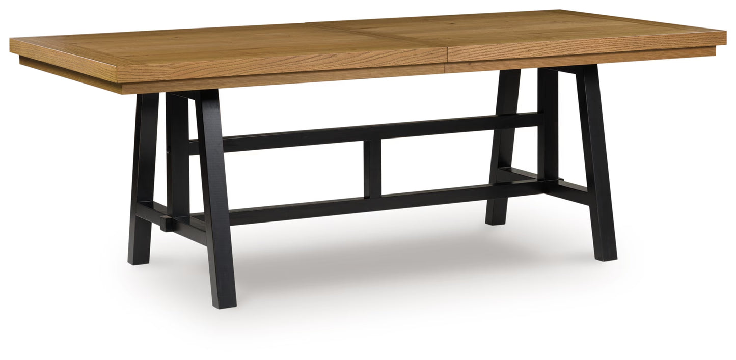 Galliden - Black / Brown - Rectangular Dining Room Extension Table