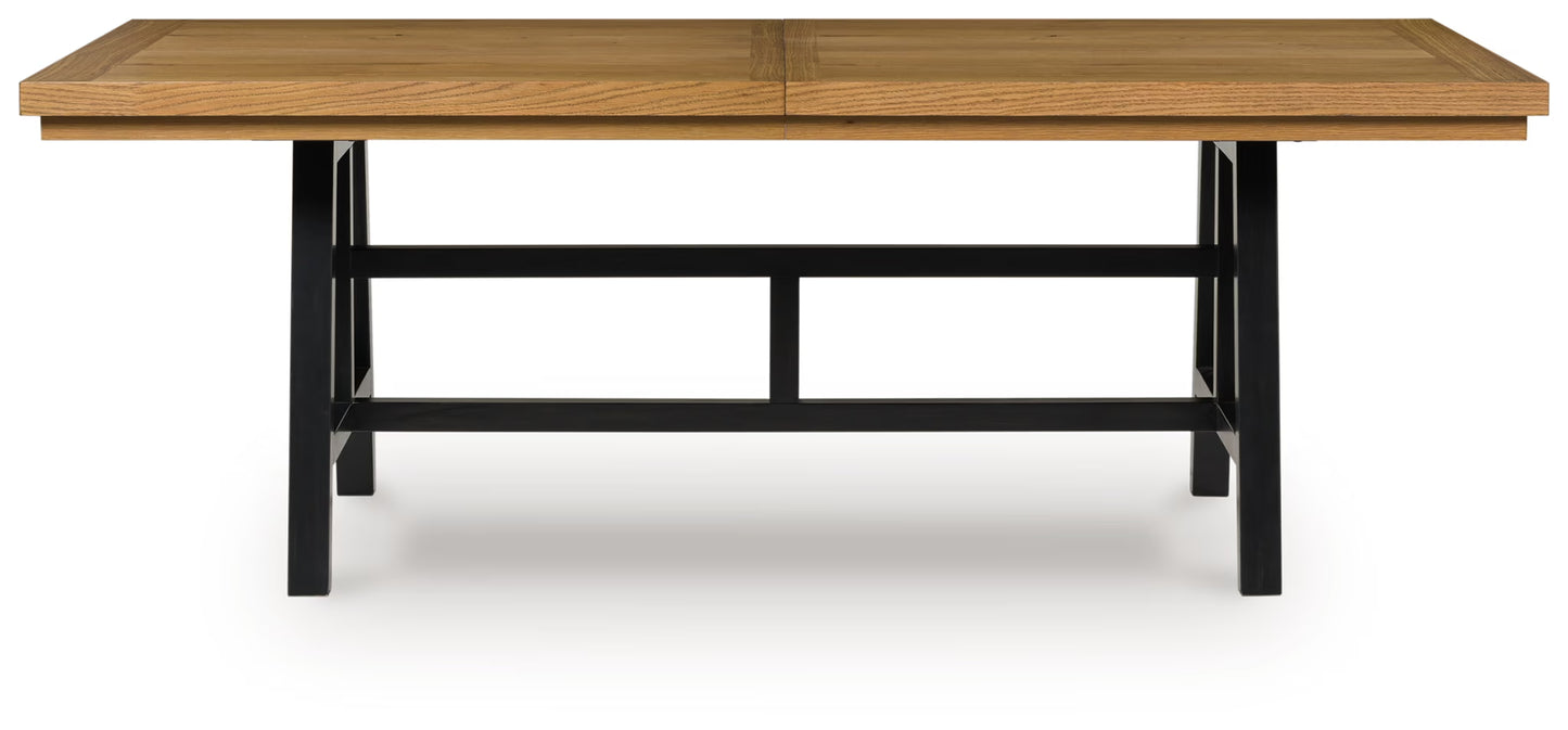 Galliden - Black / Brown - Rectangular Dining Room Extension Table