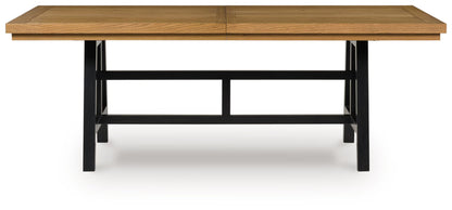 Galliden - Black / Brown - Rectangular Dining Room Extension Table