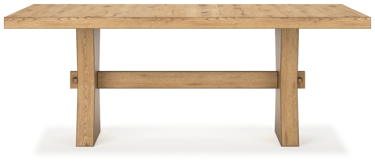 Galliden - Light Brown / Black - 8 Pc. - Rectangular Dining Table, 4 Side Chairs, 2 Arm Chairs, Server