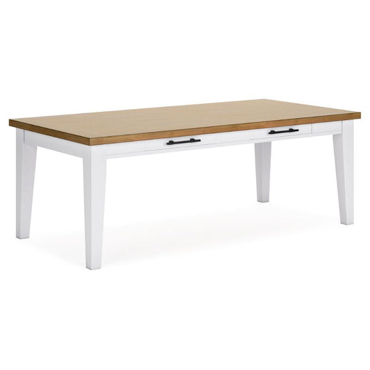 Ashbryn - White / Natural - Rectangular Dining Room Table