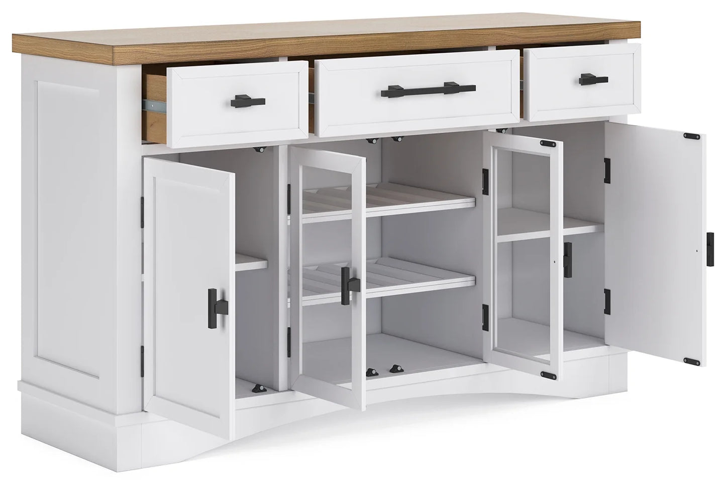 Ashbryn - White / Natural - Dining Room Server 3