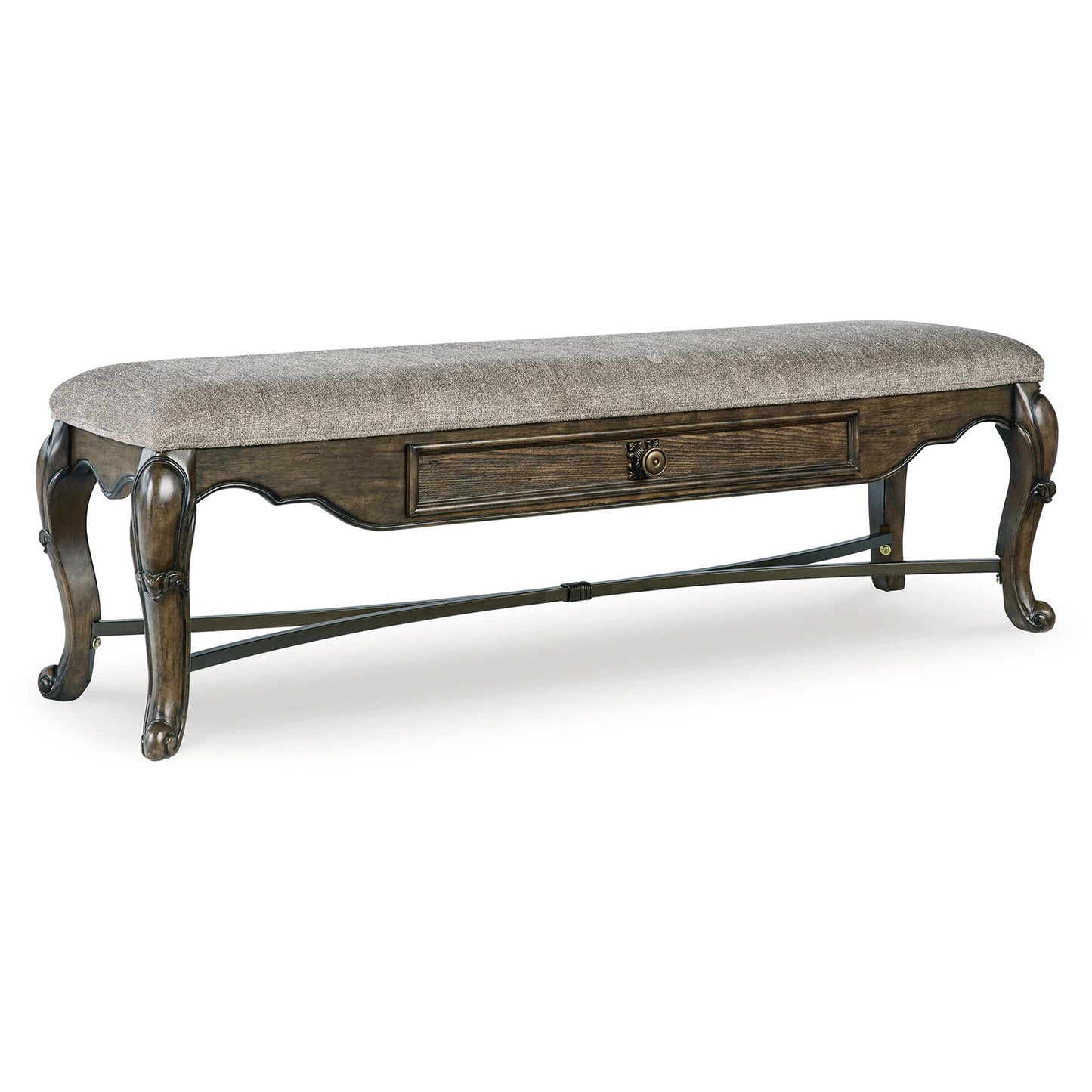 Maylee - Dark Brown - Upholstered Storage Bench