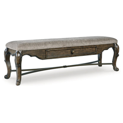 Maylee - Dark Brown - Upholstered Storage Bench