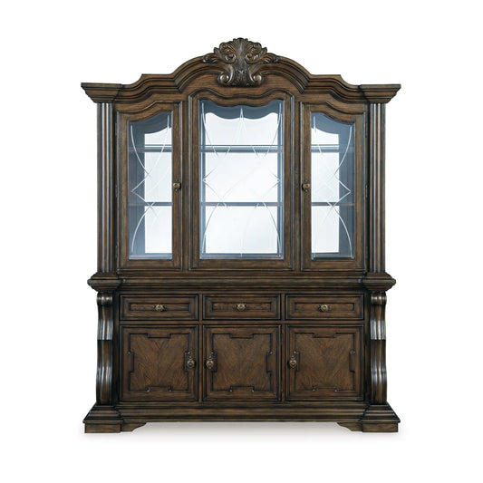 Maylee - Dark Brown - Dining Buffet And Hutch