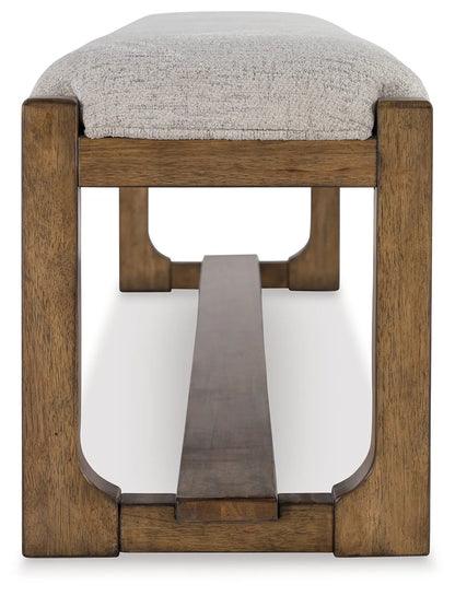 Cabalynn - Oatmeal / Light Brown - 9 Pc. - Dining Room Table, 6 Side Chairs, Bench, Server-9