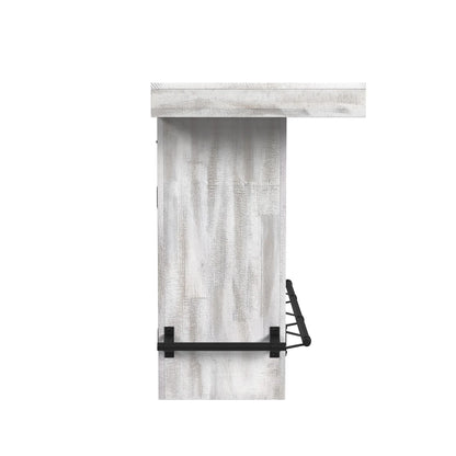 Rogen Rustic - Bar Table With Ice Tray, USB And Power - Rustic White