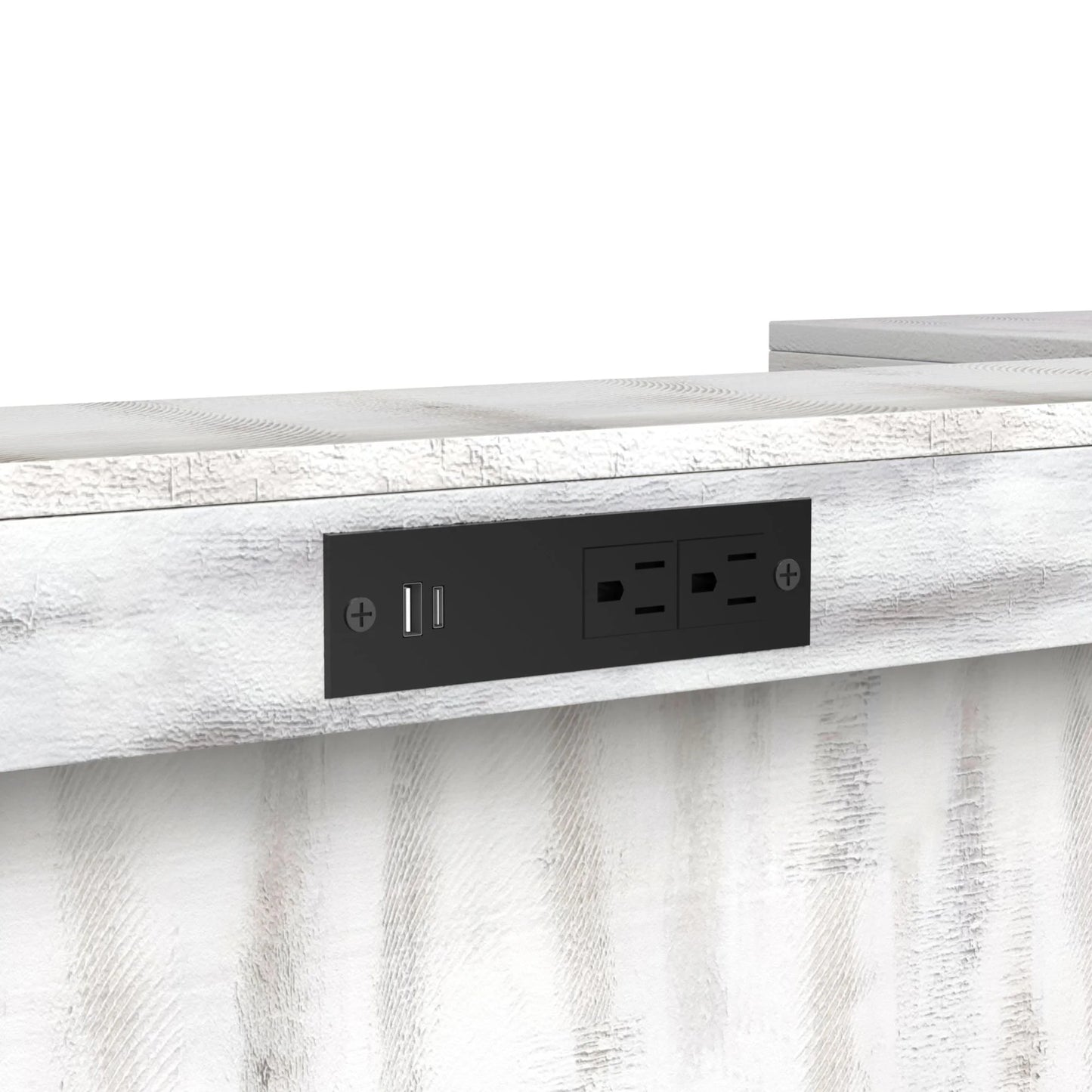 Rogen Rustic - Bar Table With Ice Tray, USB And Power - Rustic White