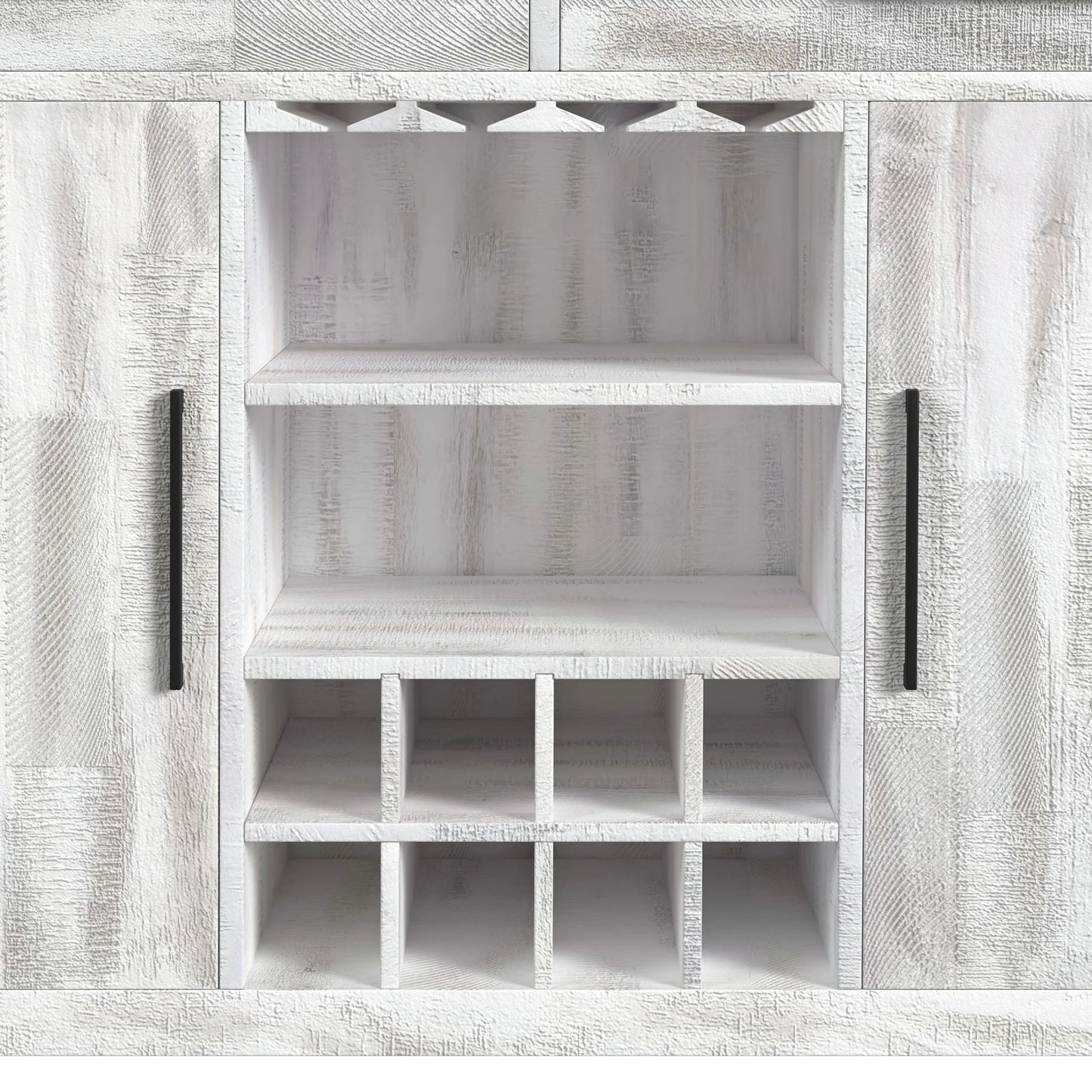 Rogen Rustic - Bar Table With Ice Tray, USB And Power - Rustic White