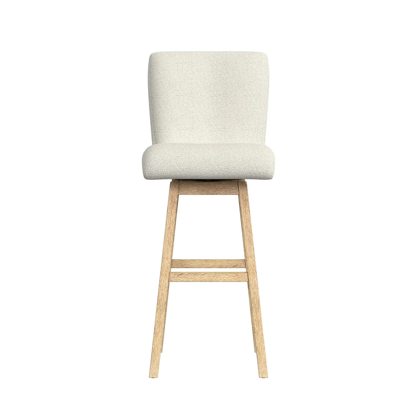 Cambrie - Upholstered Swivel Bar Stool With Boucle (Set of 2) - Beige / Natural