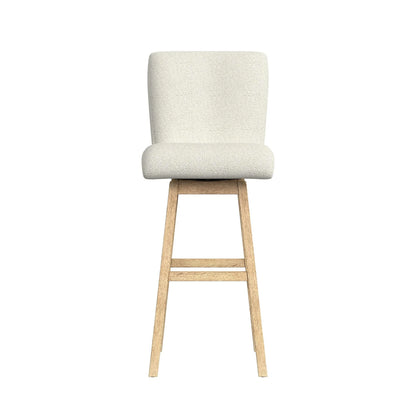 Cambrie - Upholstered Swivel Bar Stool With Boucle (Set of 2) - Beige / Natural