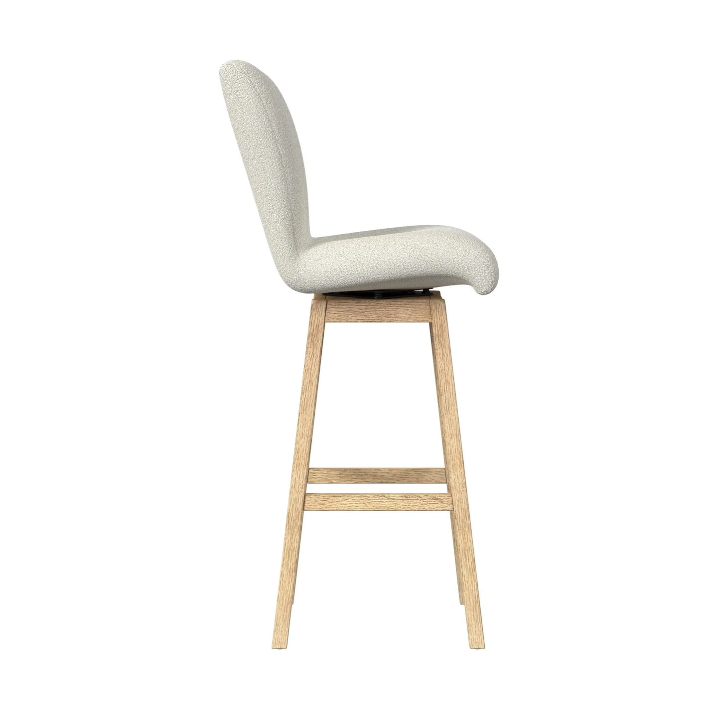 Cambrie - Upholstered Swivel Bar Stool With Boucle (Set of 2) - Beige / Natural