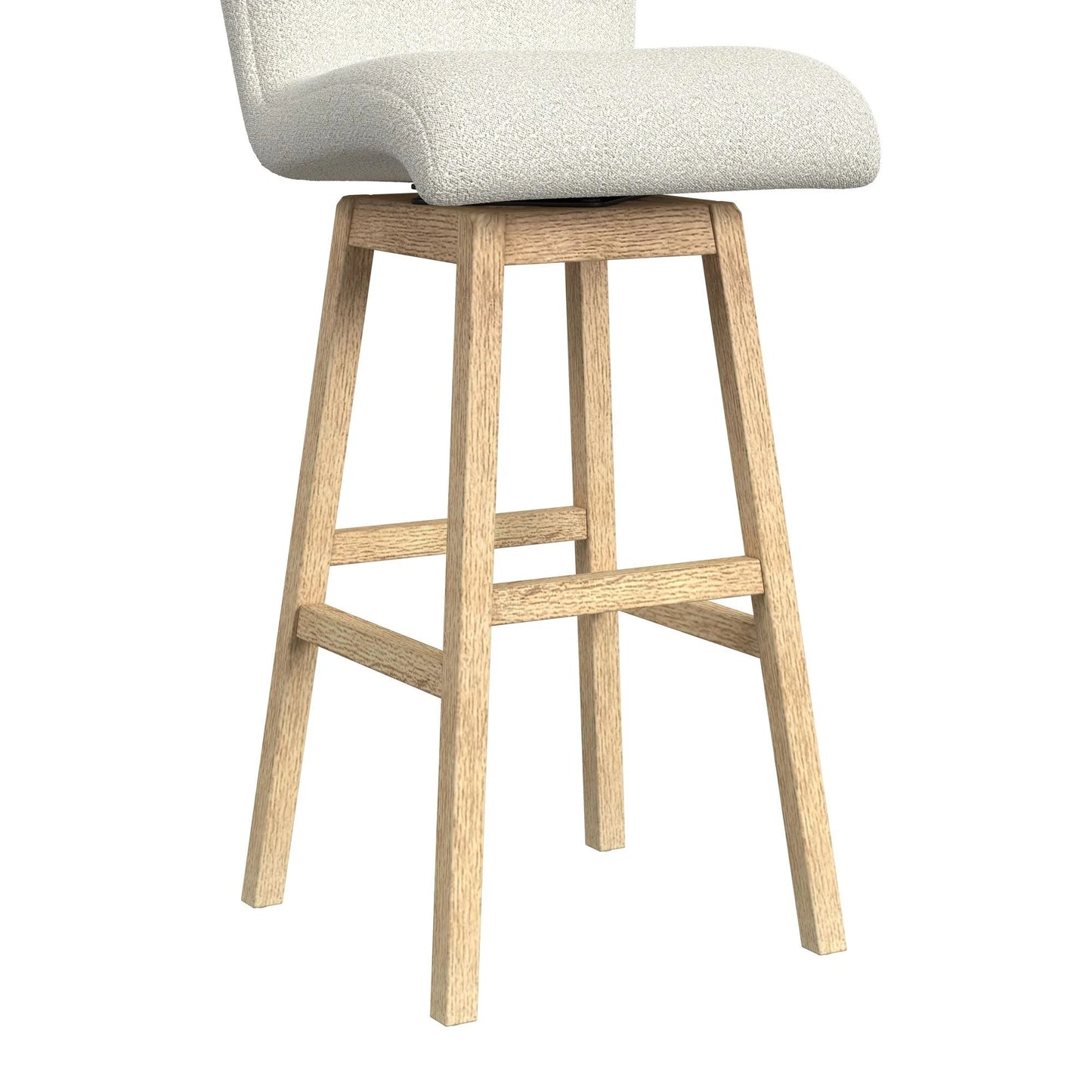 Cambrie - Upholstered Swivel Bar Stool With Boucle (Set of 2) - Beige / Natural