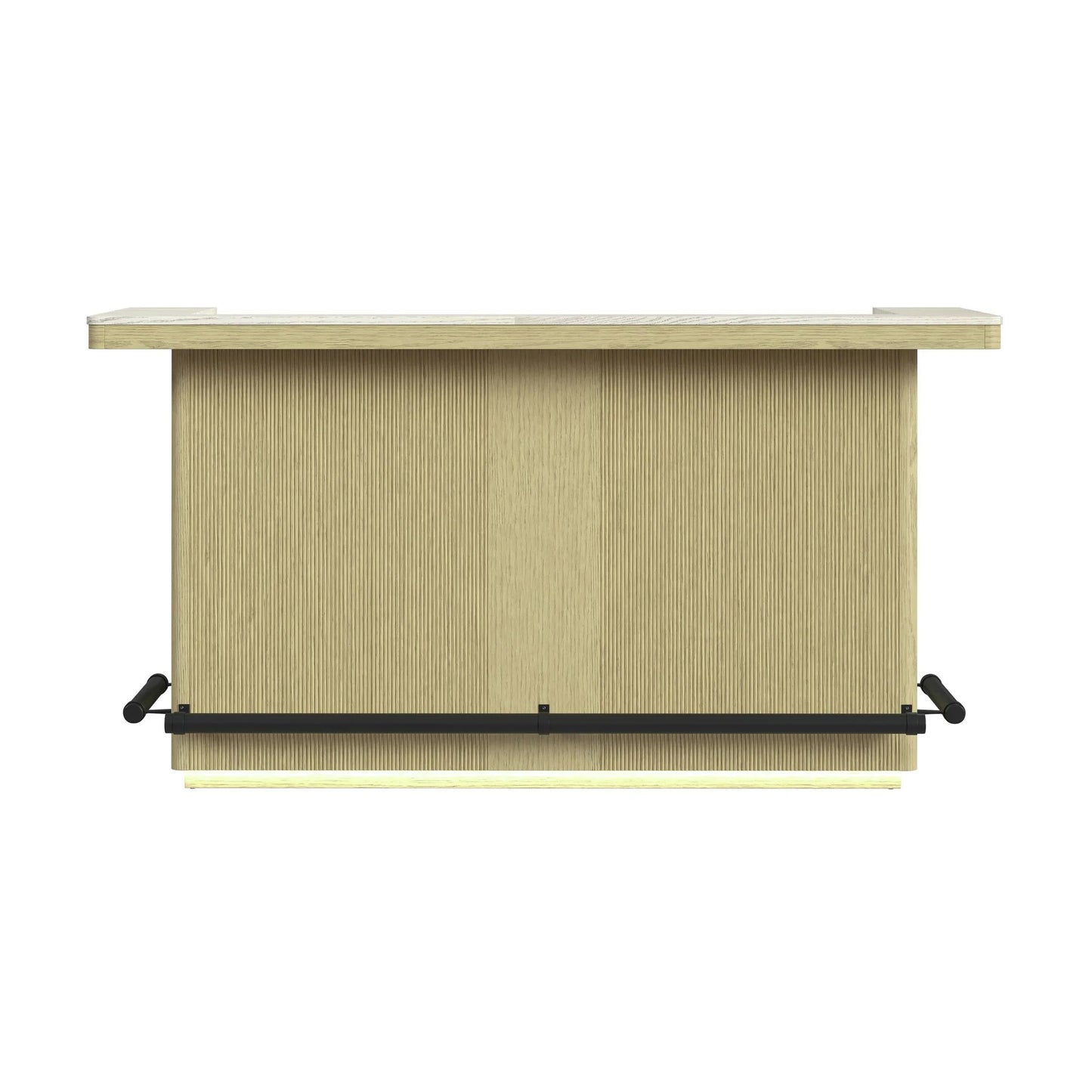 Cambrie - Bar Table With LED - Off-White And Natural