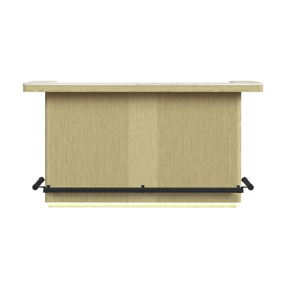 Cambrie - Bar Table With LED - Off-White And Natural