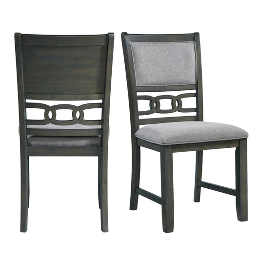 Amherst - Dining Side Chair With Fabric Cushion Side Stretcher (Set of 2) - Gray Finish