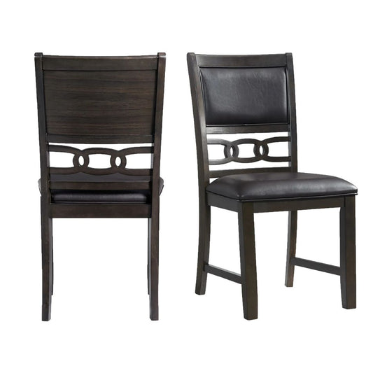 Amherst - Standard Height Faux Leather Side Chair (Set of 2) - Walnut