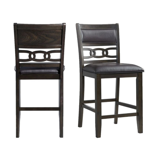 Amherst - Counter Height Faux Leather Side Chair (Set of 2) - Walnut