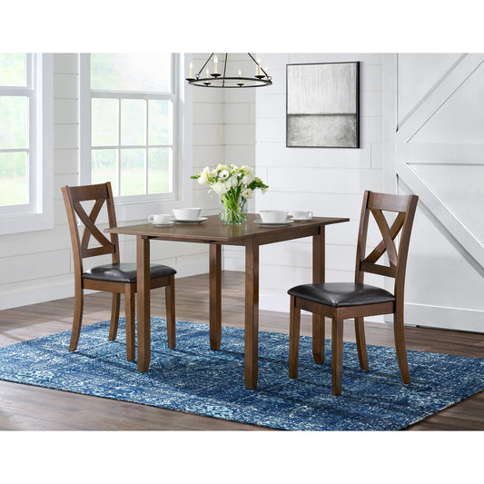 Alex - 3 Piece Dining Set With Drop Leaf Table - Espresso