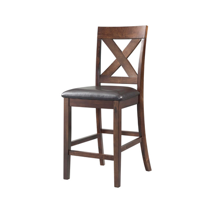 Alex - Counter Side Chair With Brown PU (Set of 2) - Espresso