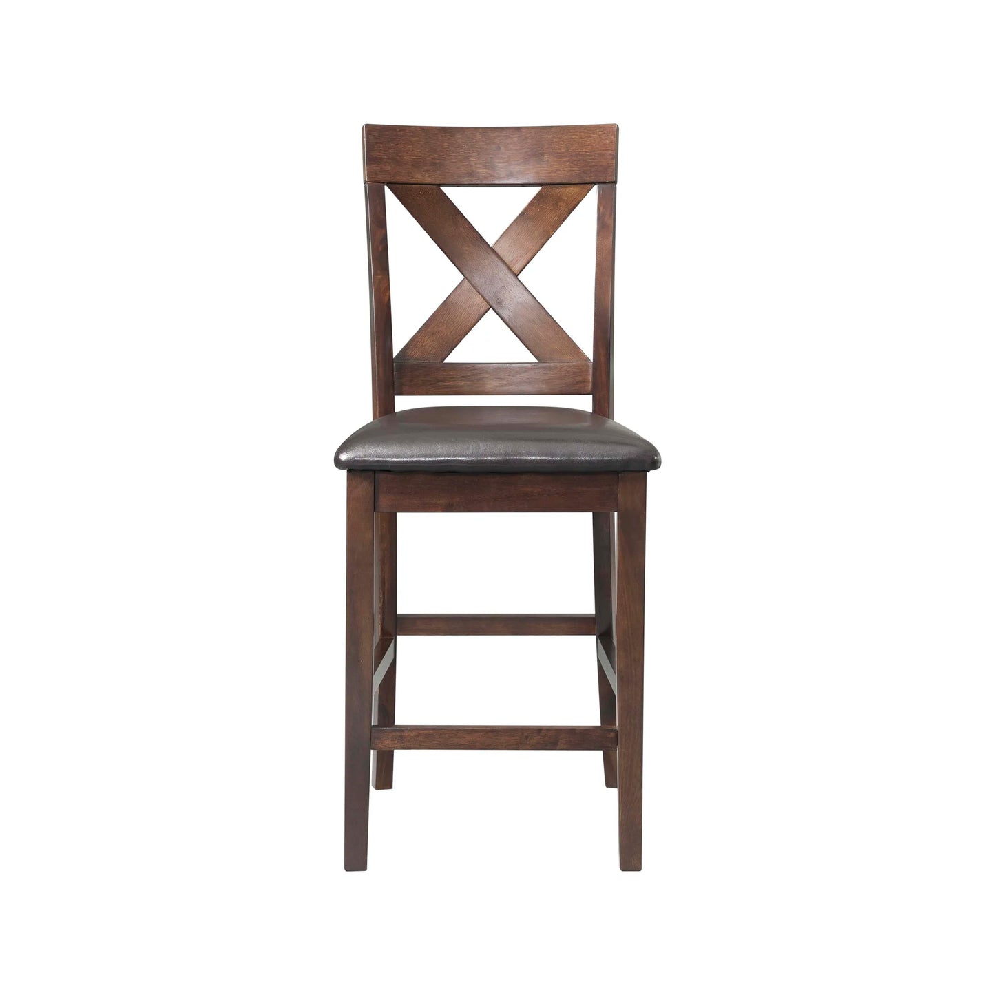 Alex - Counter Side Chair With Brown PU (Set of 2) - Espresso