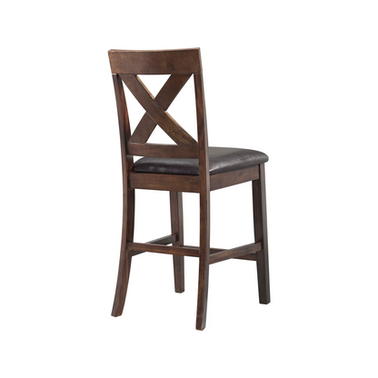 Alex - Counter Side Chair With Brown PU (Set of 2) - Espresso