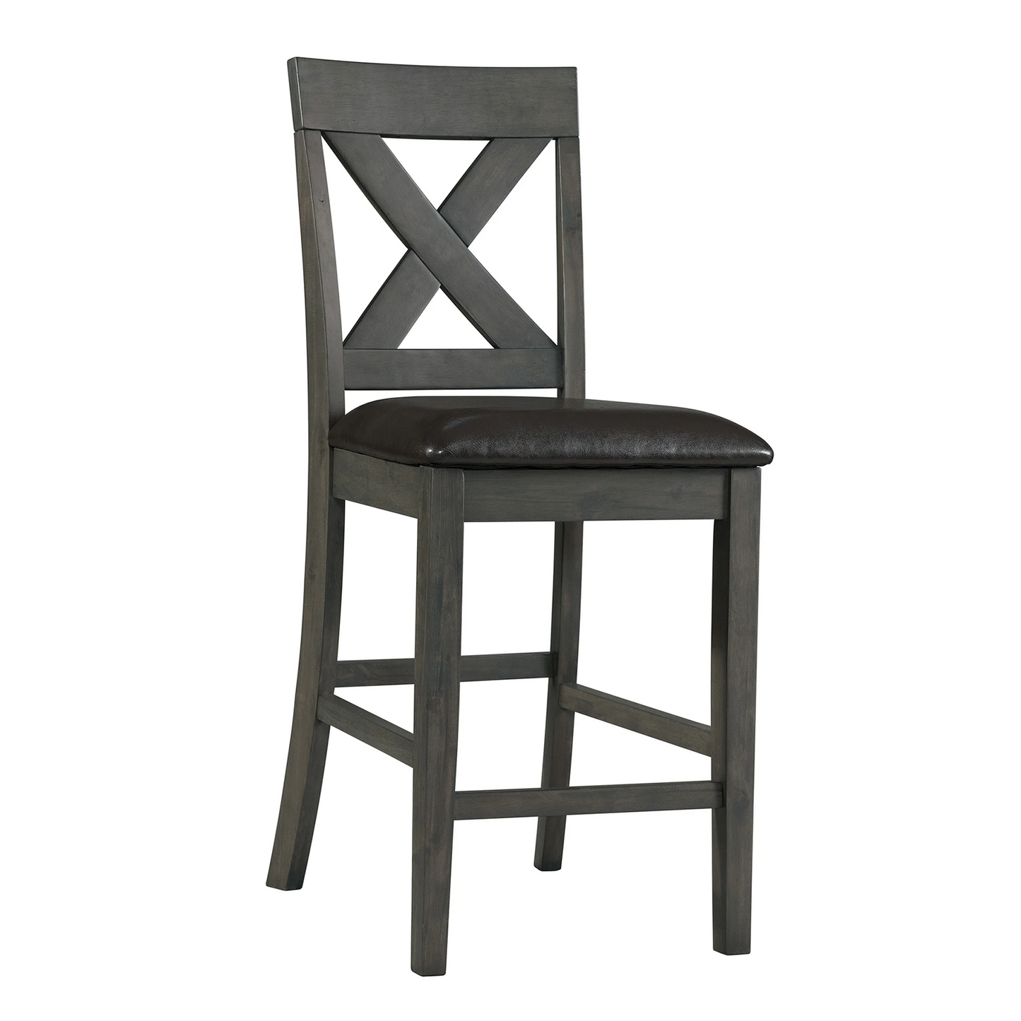 Alex - Counter Side Chair With Black PU (Set of 2) - Gray