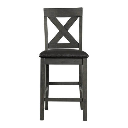 Alex - Counter Side Chair With Black PU (Set of 2) - Gray