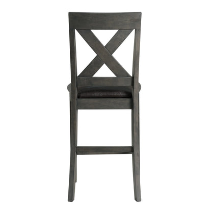 Alex - Counter Side Chair With Black PU (Set of 2) - Gray