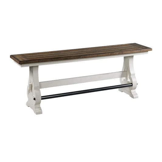 Drake - Backless Counter Bench - Rustic White / French Oak