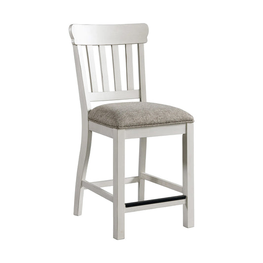 Drake - Slat Stool - Rustic White / French Oak