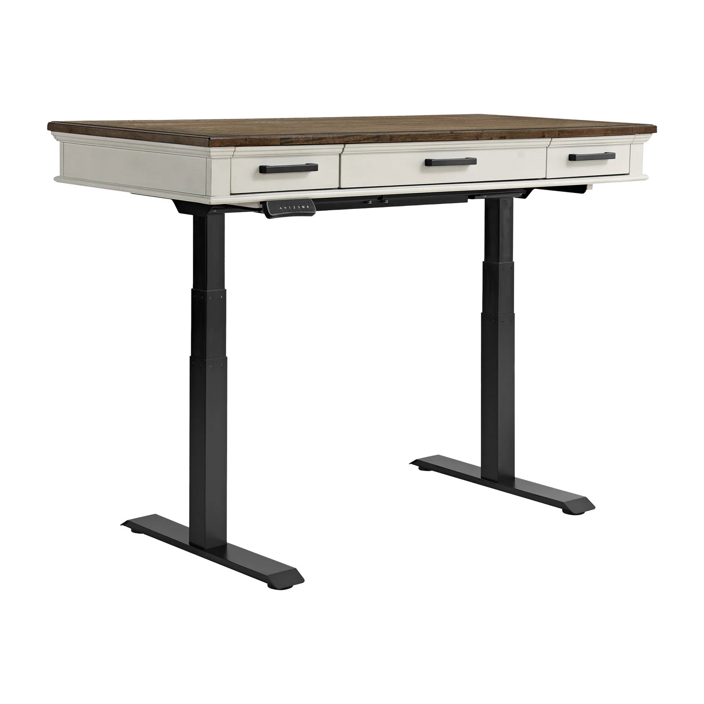 Drake - Lift Desk - Rustic White / French Oak