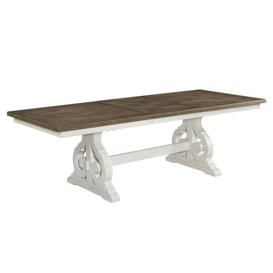 Drake - Dining Table - Rustic White / French Oak