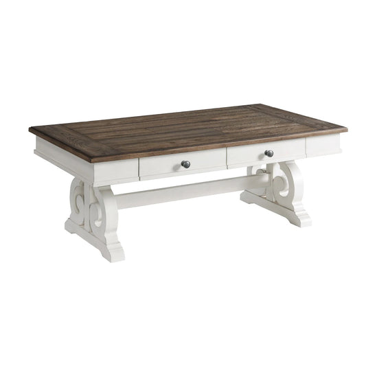 Drake - Coffee Table - Rustic White / French Oak