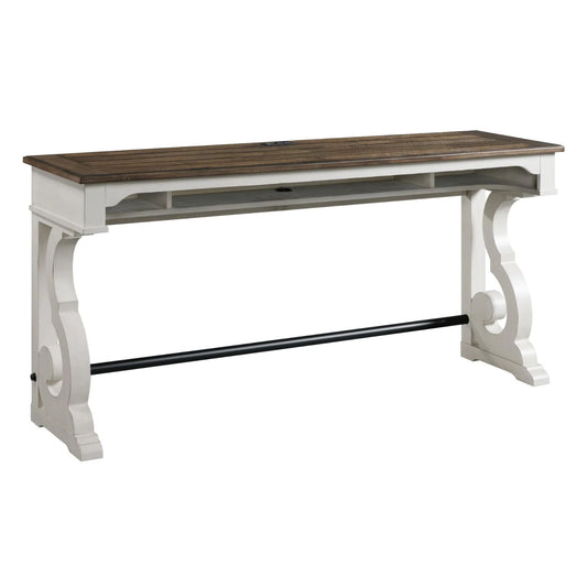Drake - Sofa Bar Table - Rustic White / French Oak