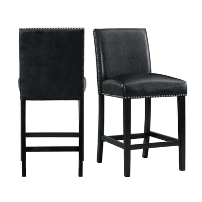 Meridian - Faux Leather Counter Height Side Chair - Black
