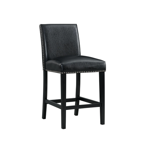Meridian - Faux Leather Counter Height Side Chair - Black