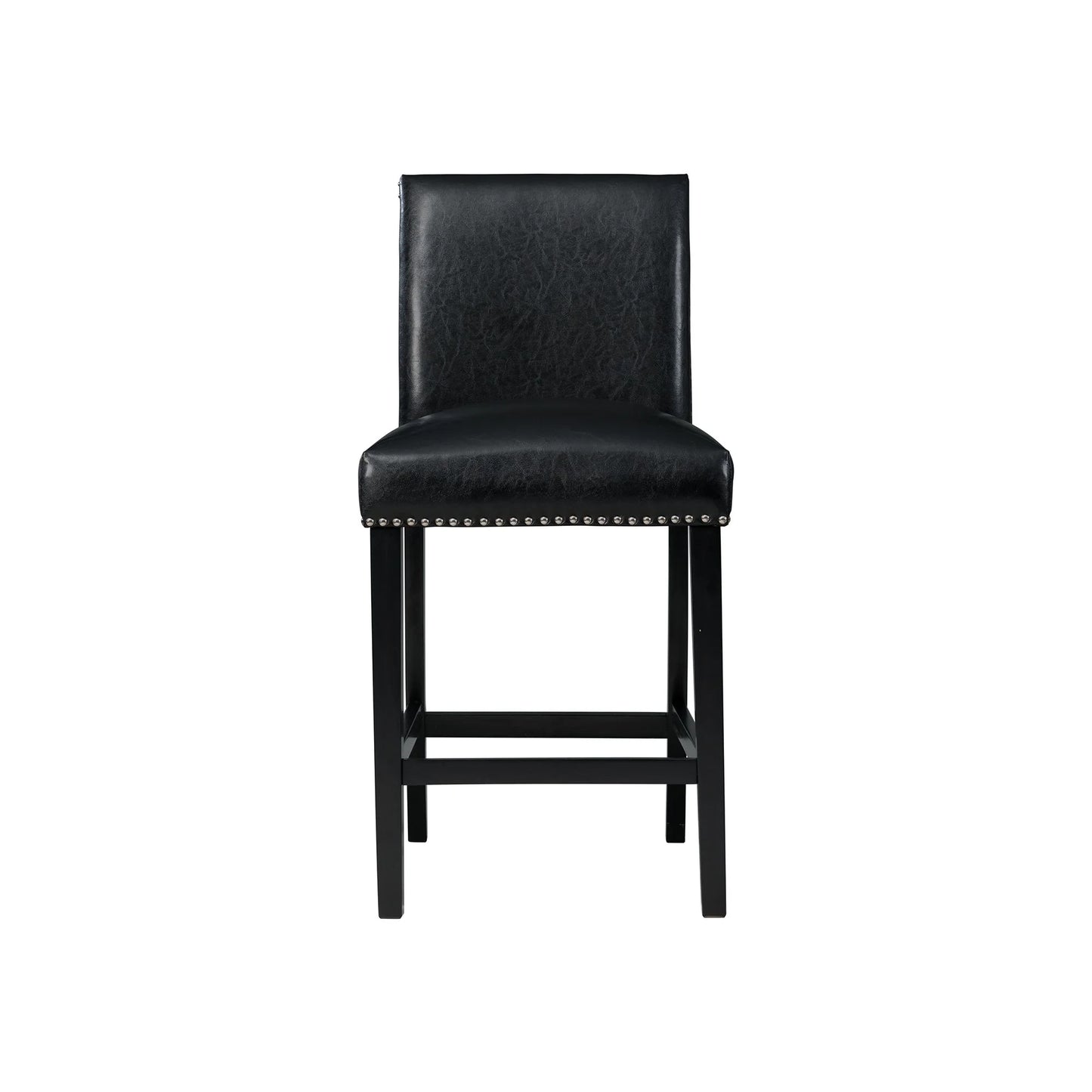 Meridian - Faux Leather Counter Height Side Chair - Black