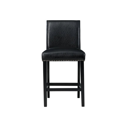 Meridian - Faux Leather Counter Height Side Chair - Black