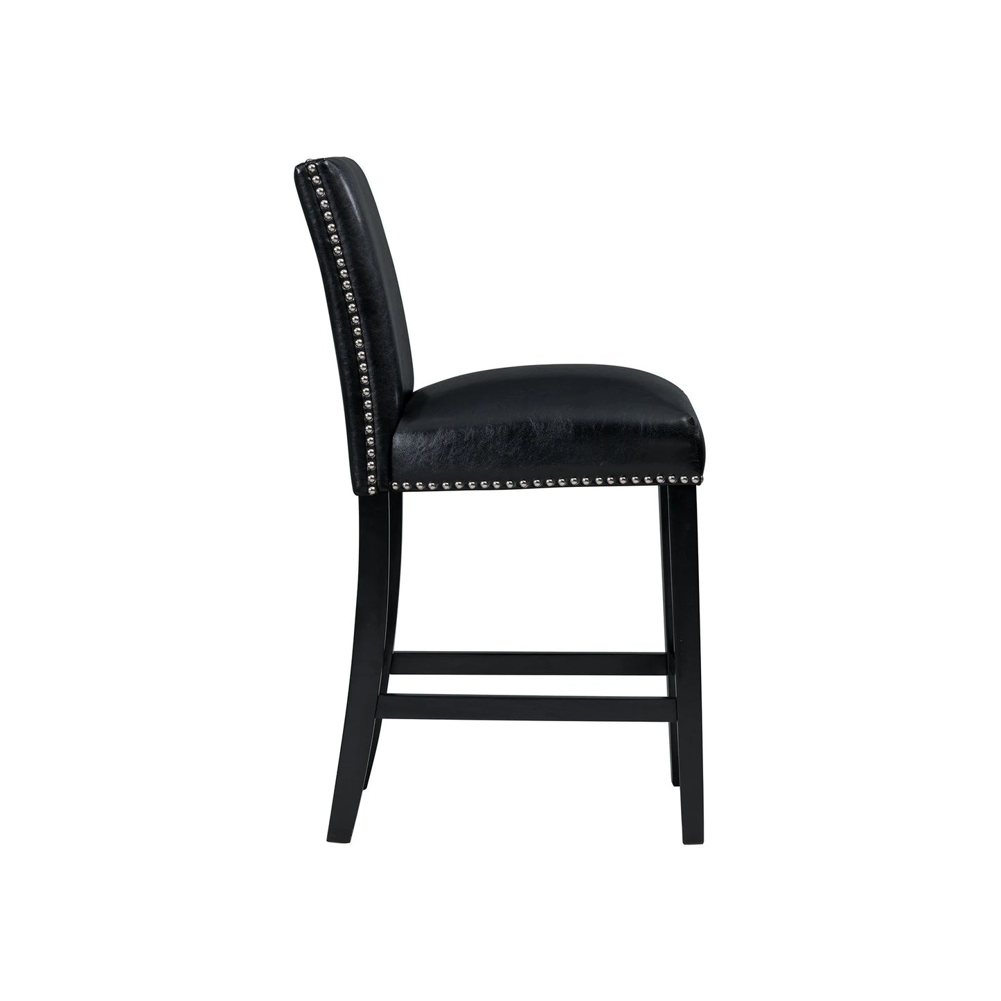 Meridian - Faux Leather Counter Height Side Chair - Black