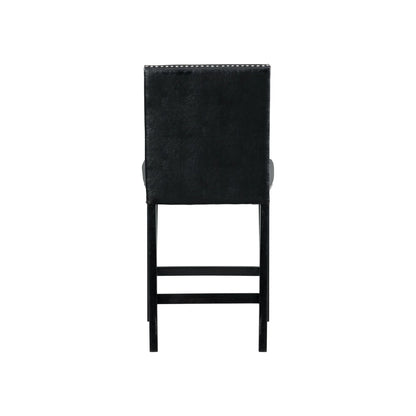 Meridian - Faux Leather Counter Height Side Chair - Black