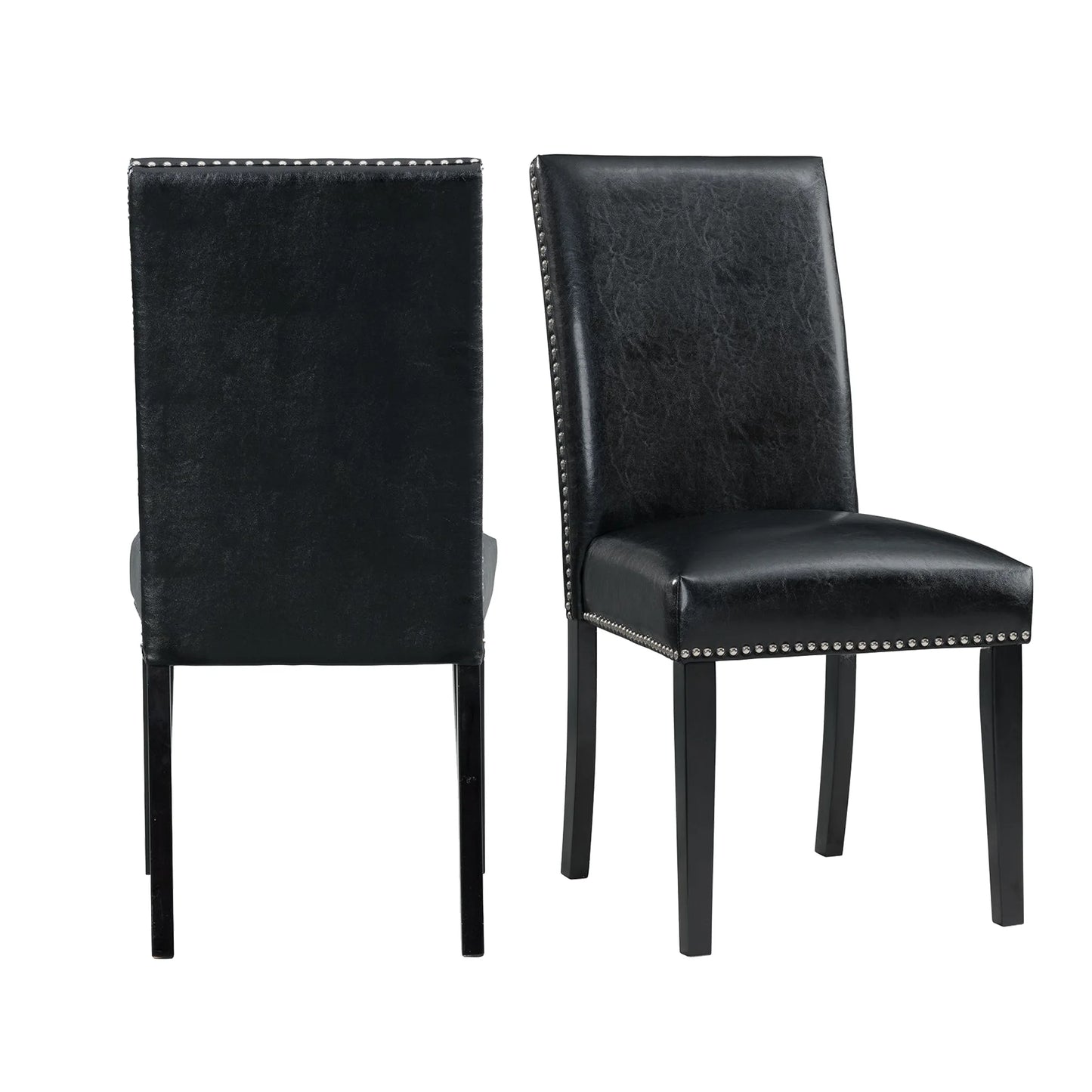 Meridian - Faux Leather Side Chair (Set of 2) - Black