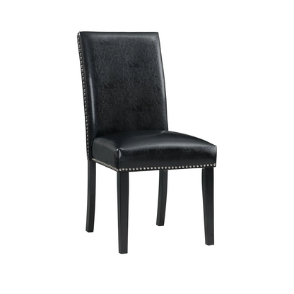 Meridian - Faux Leather Side Chair (Set of 2) - Black