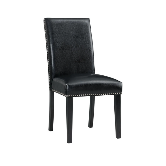Meridian - Faux Leather Side Chair (Set of 2) - Black