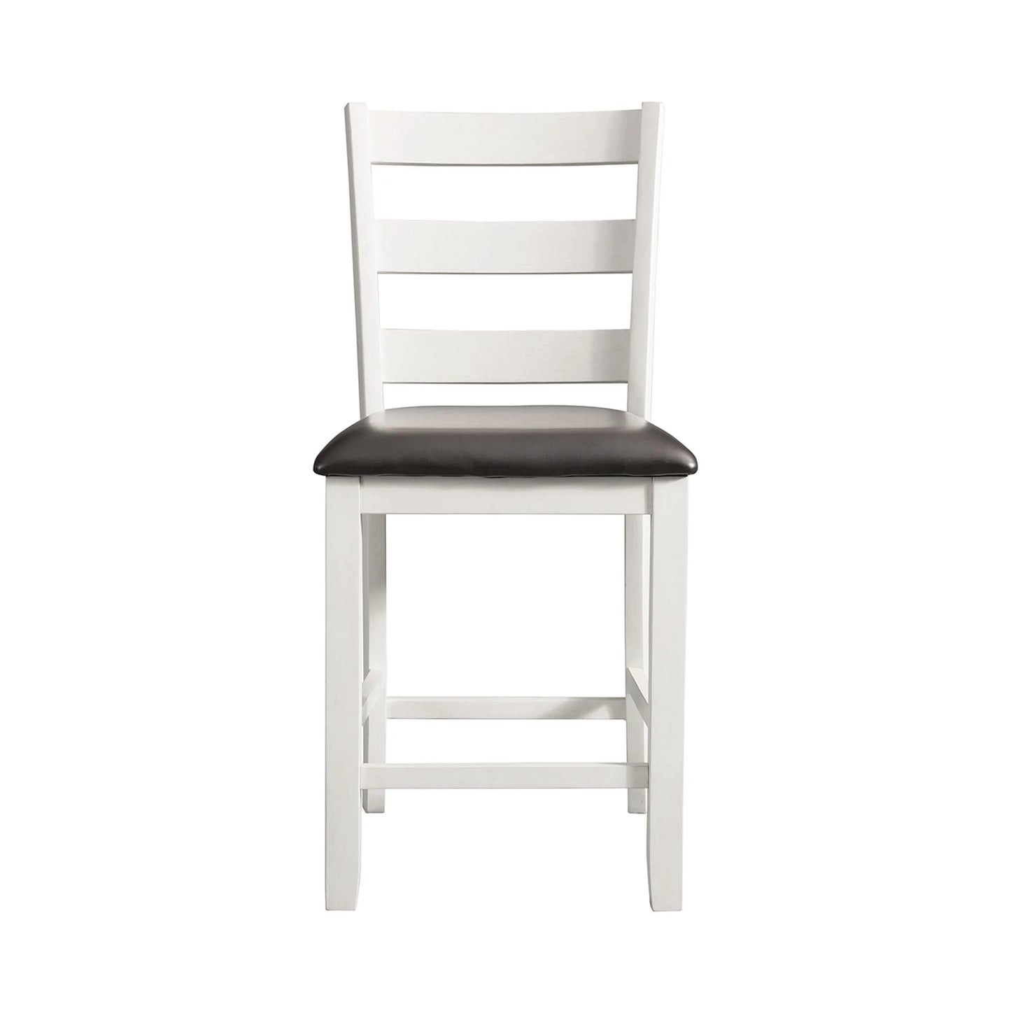 Martin - Counter Side Chair With Black PU (Set of 2) - White Finish