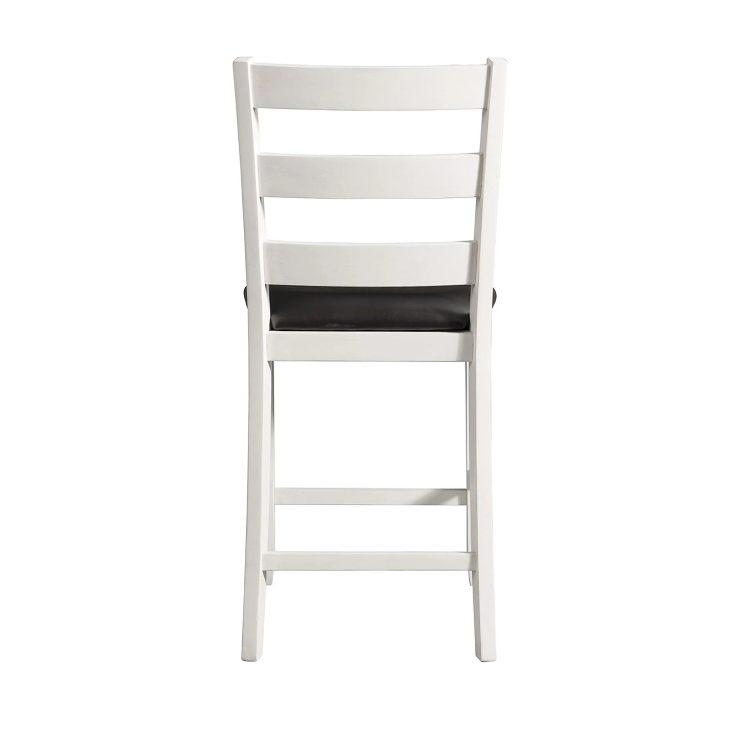 Martin - Counter Side Chair With Black PU (Set of 2) - White Finish